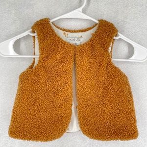 Rachel Zoe Faux Fur Vest Top Girls Baby Size 24M Yellow